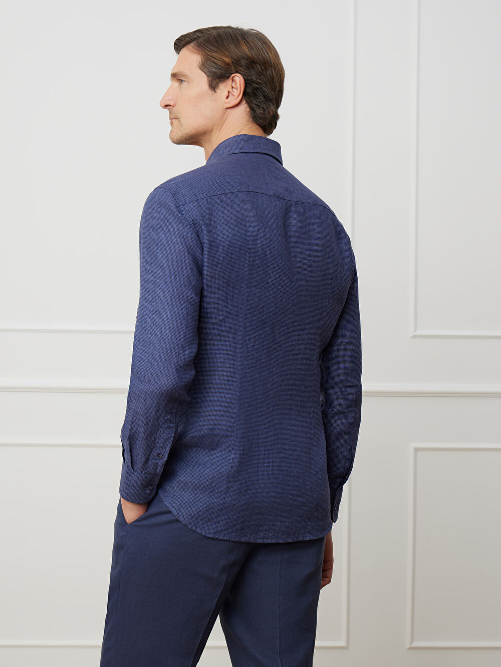 GRANATOWA KOSZULA ROMA DŁUGI RĘKAW - 2