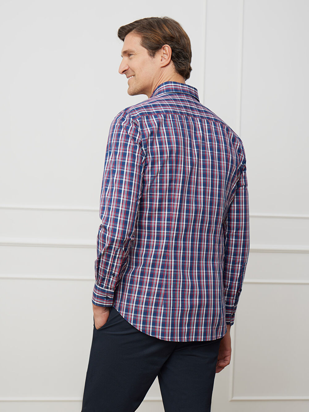 GRANATOWA KOSZULA CAPRI DŁUGI RĘKAW - 4