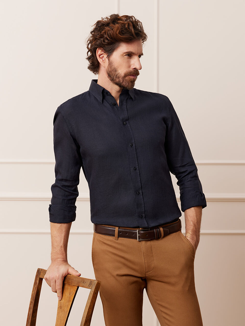 GRANATOWA KOSZULA CAPRI DŁUGI RĘKAW - 6