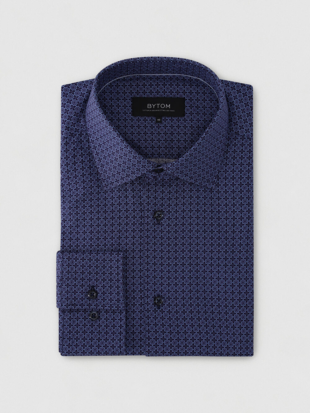 GRANATOWA KOSZULA ROMA DŁUGI RĘKAW - 2