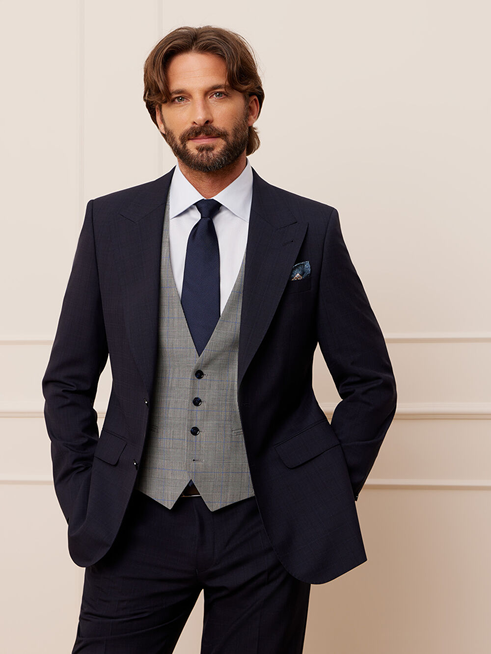 GRANATOWA MARYNARKA GENUA DO GARNITURU - MIKSUJ I ŁĄCZ - 4