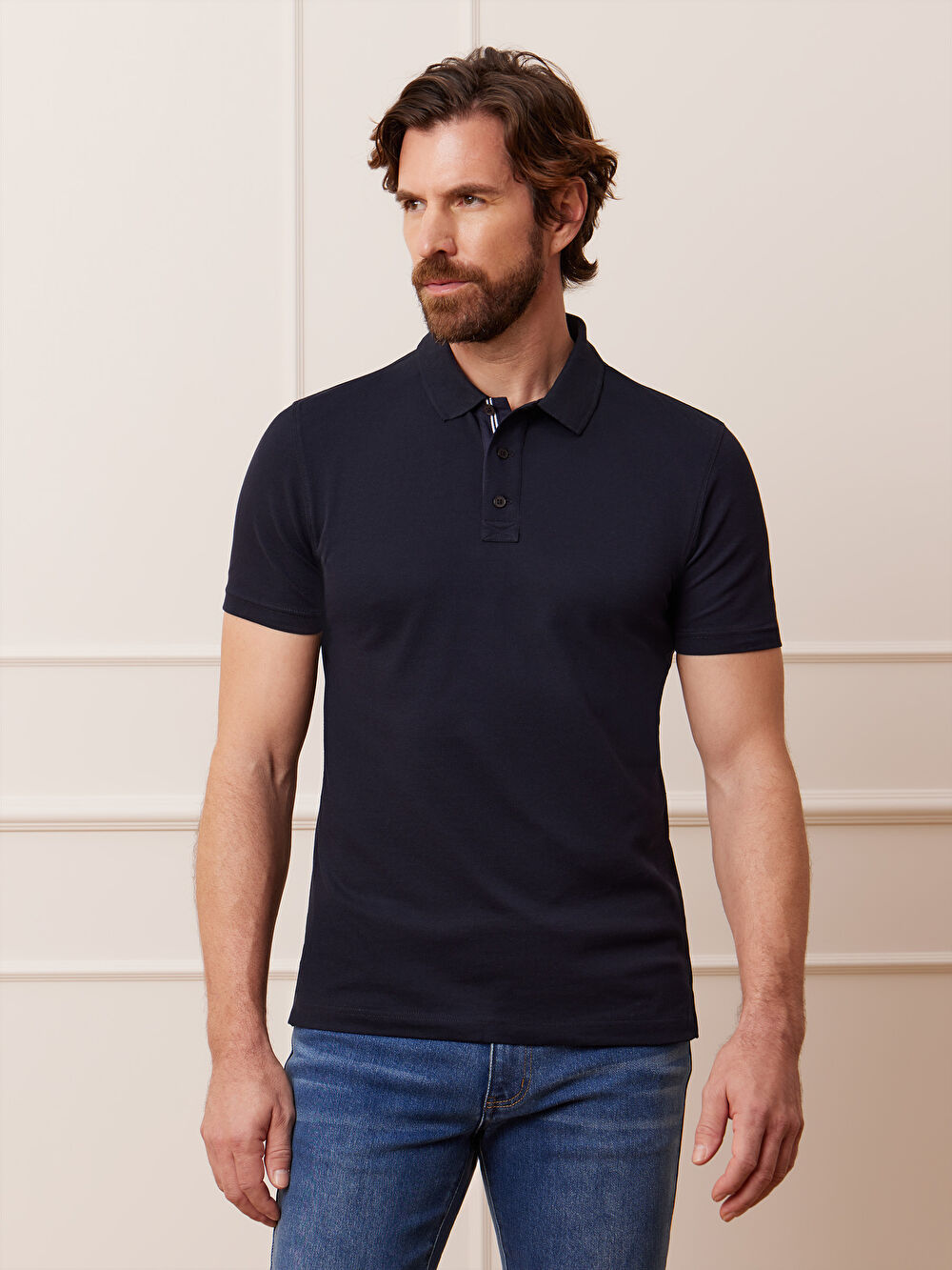 GRANATOWE KLASYCZNE POLO RAMSEY - 4