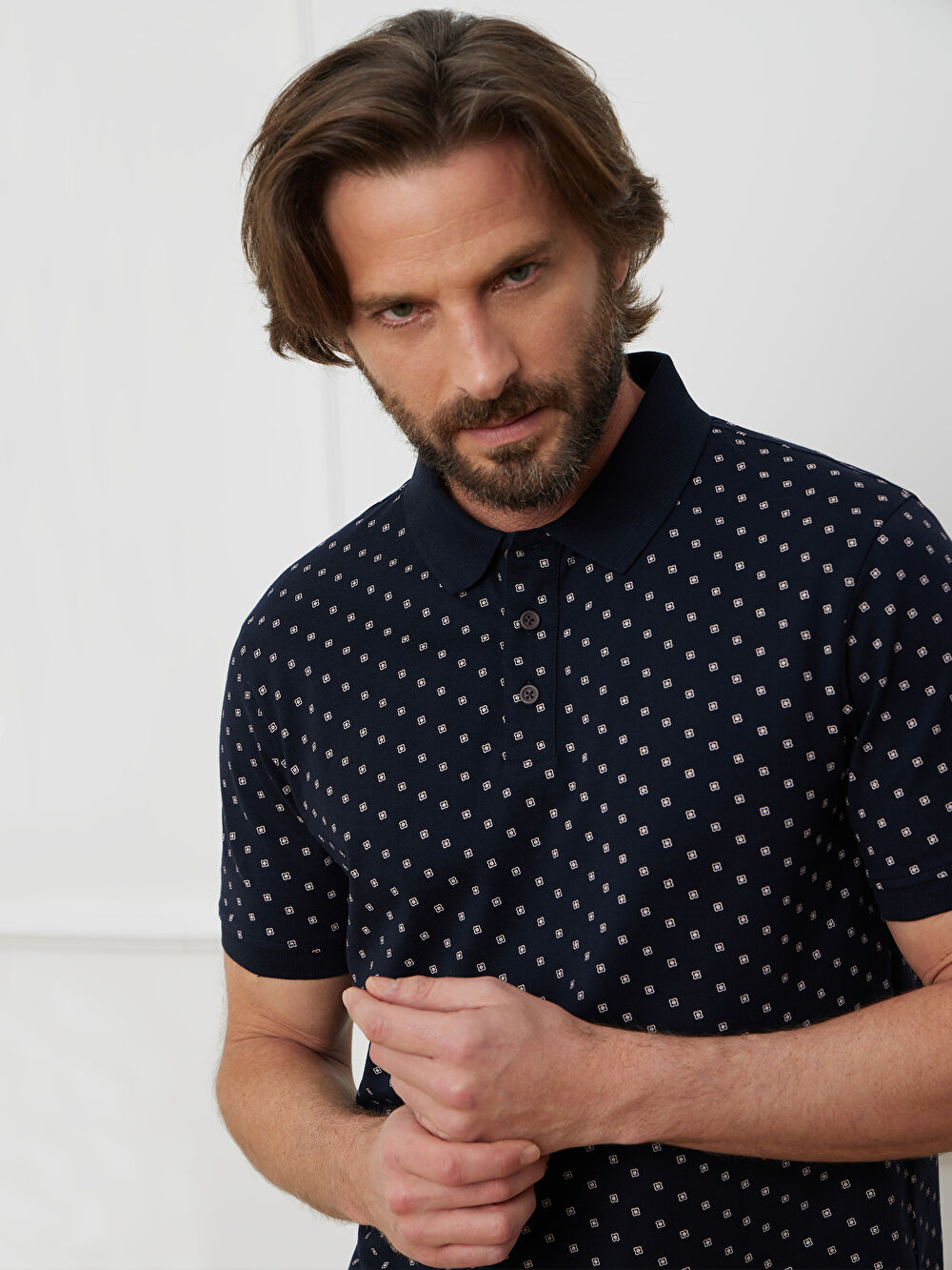 GRANATOWE KLASYCZNE POLO KROSFORD - 5