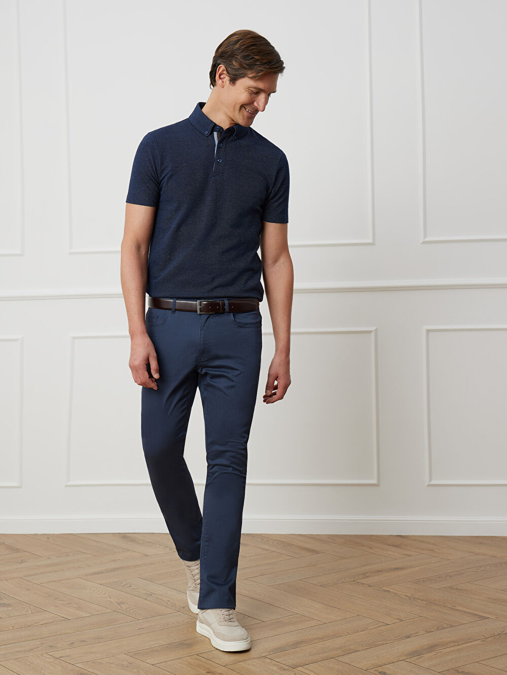 GRANATOWE SPODNIE DOSTON - 4