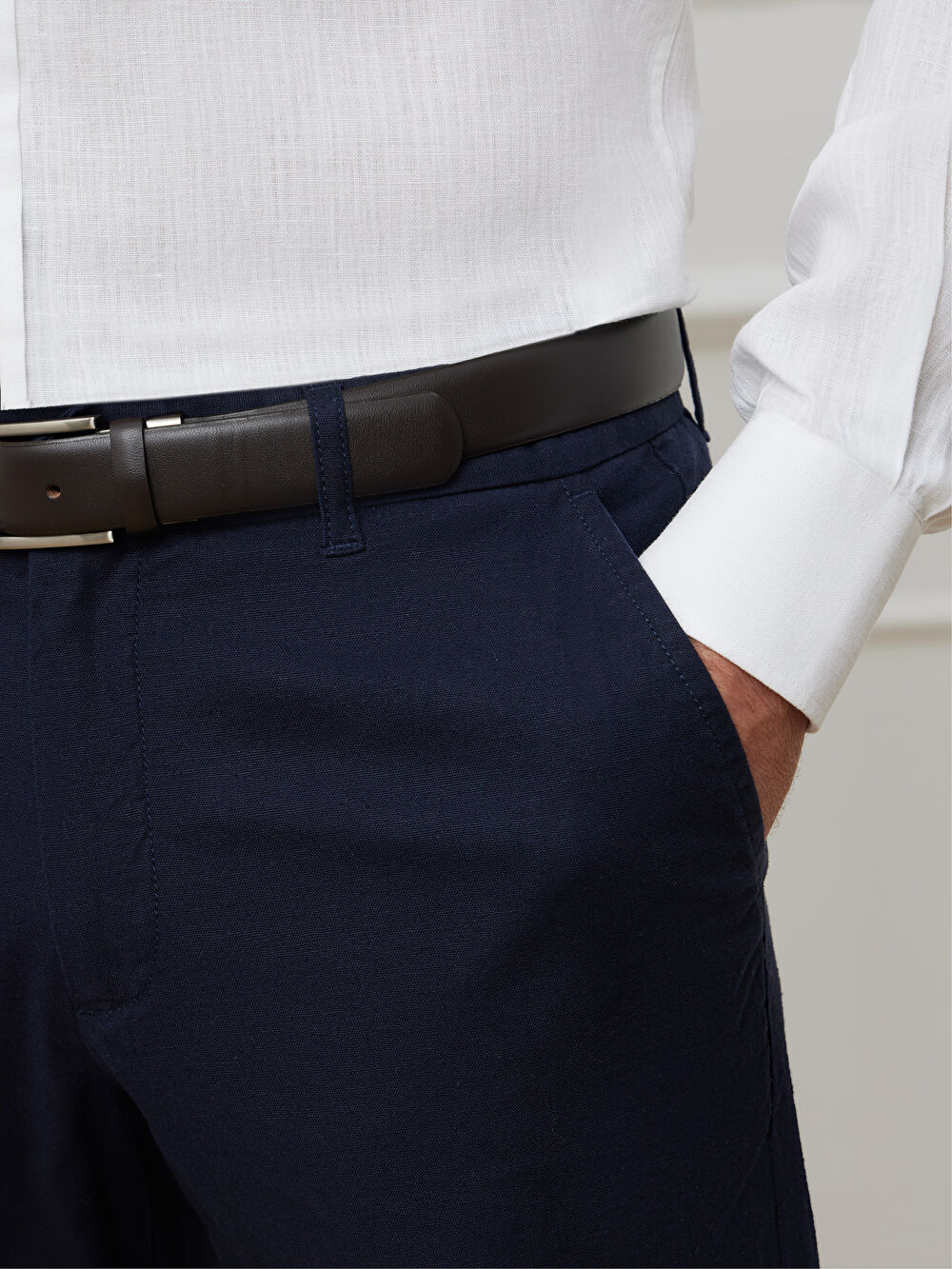 GRANATOWE SPODNIE LESWALT - 3