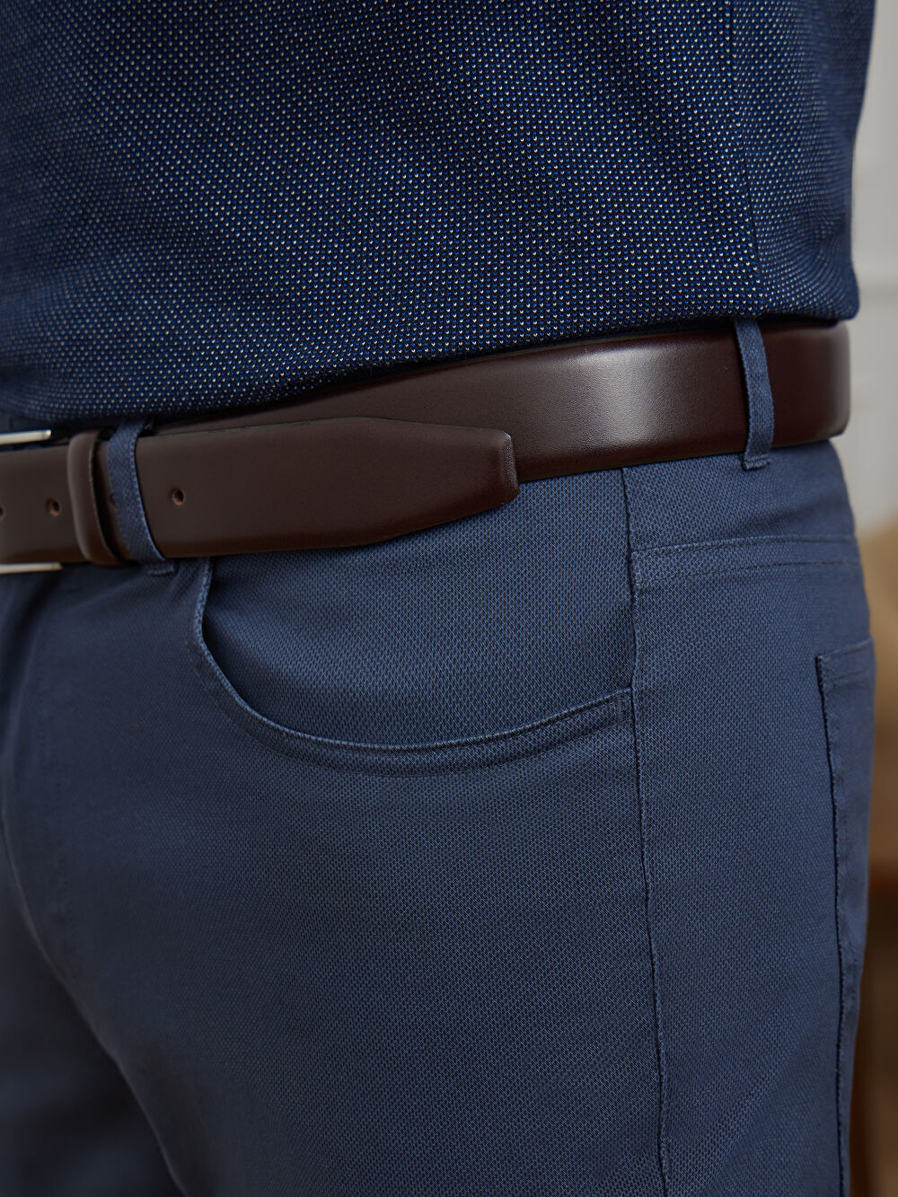 GRANATOWE SPODNIE DOSTON - 3