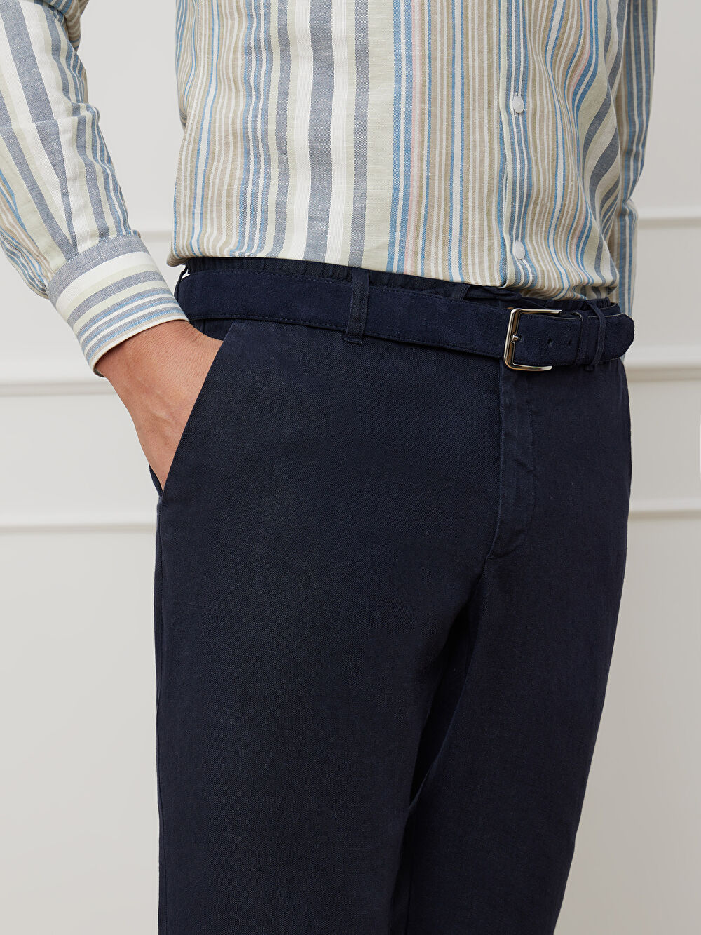 GRANATOWE SPODNIE CANEY - 3