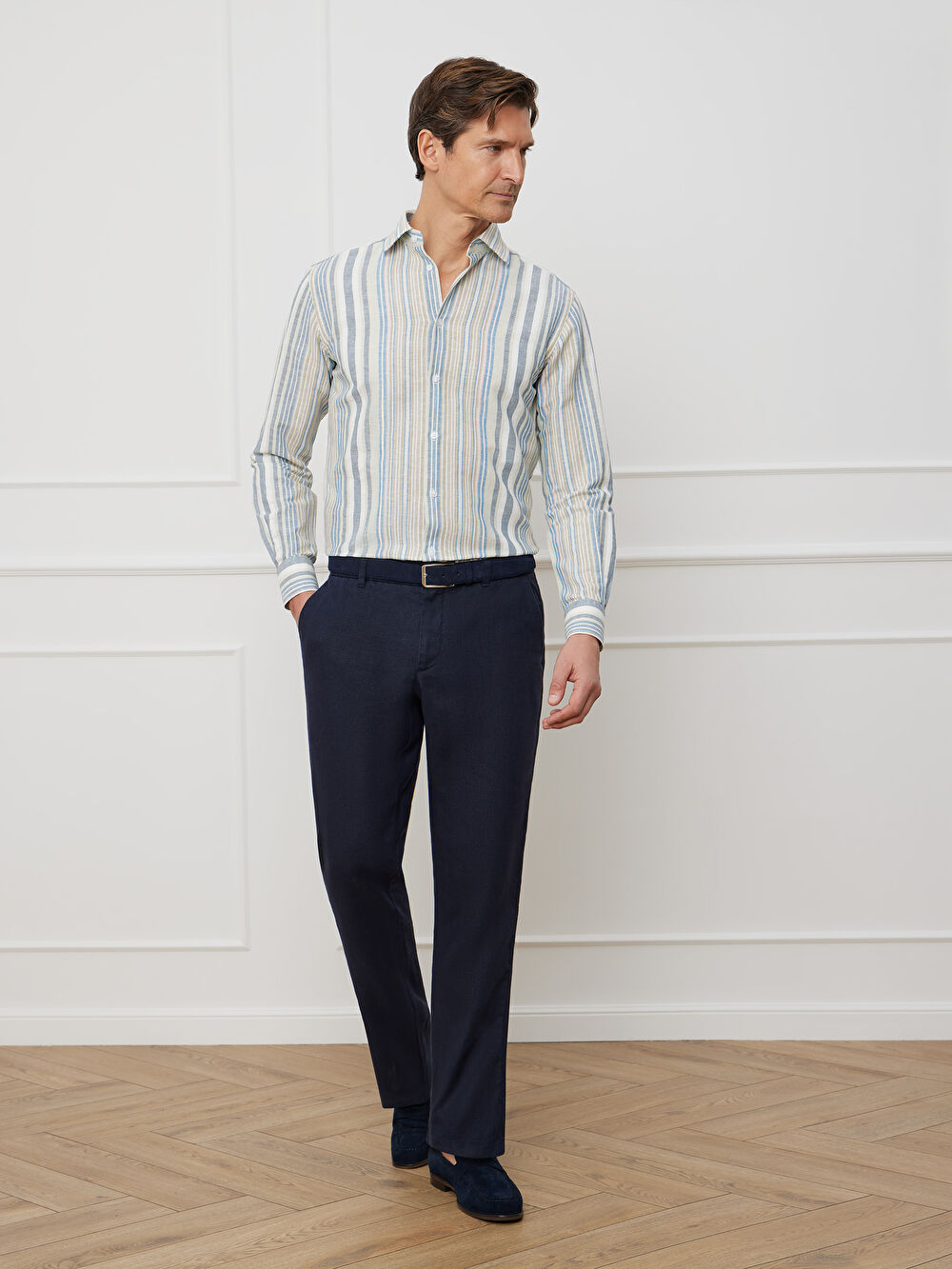 GRANATOWE SPODNIE CANEY - 4