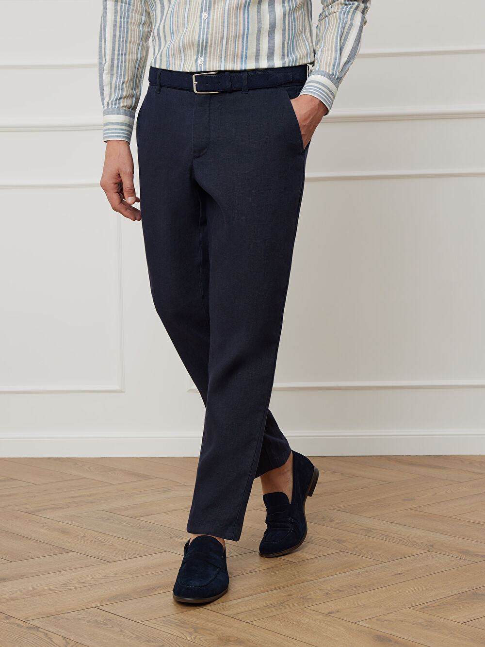 GRANATOWE SPODNIE CANEY