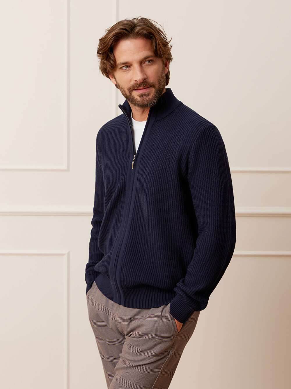 GRANATOWY KARDIGAN HAMRE - 3