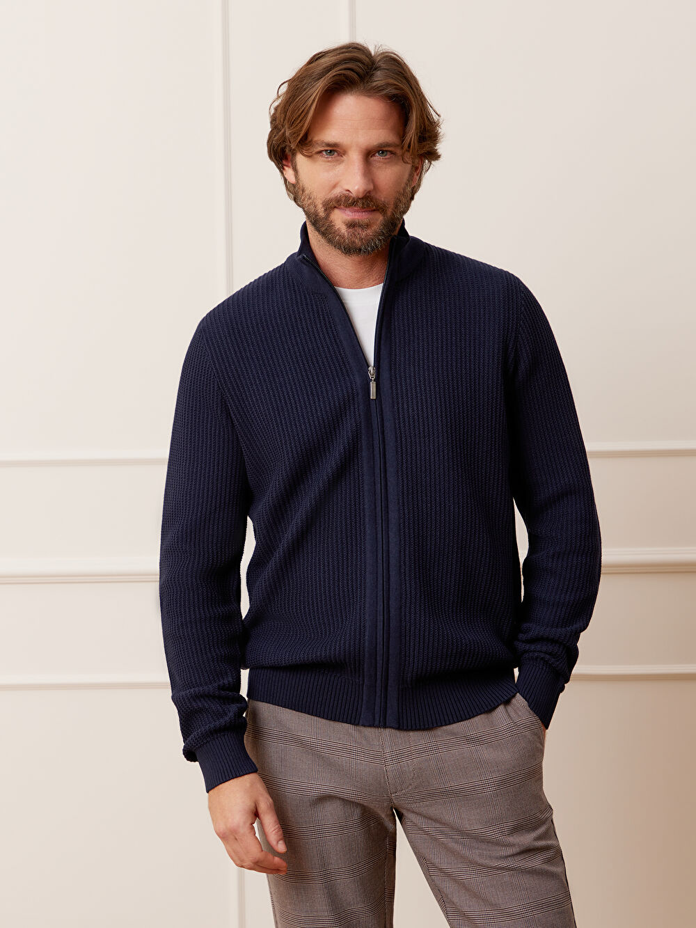 GRANATOWY KARDIGAN HAMRE - 5