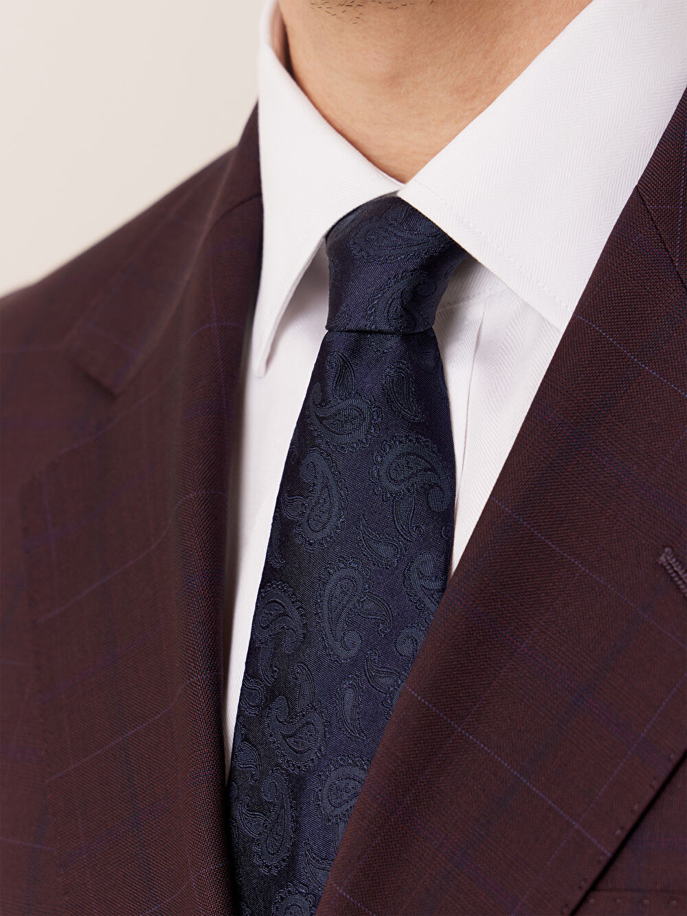 GRANATOWY KRAWAT