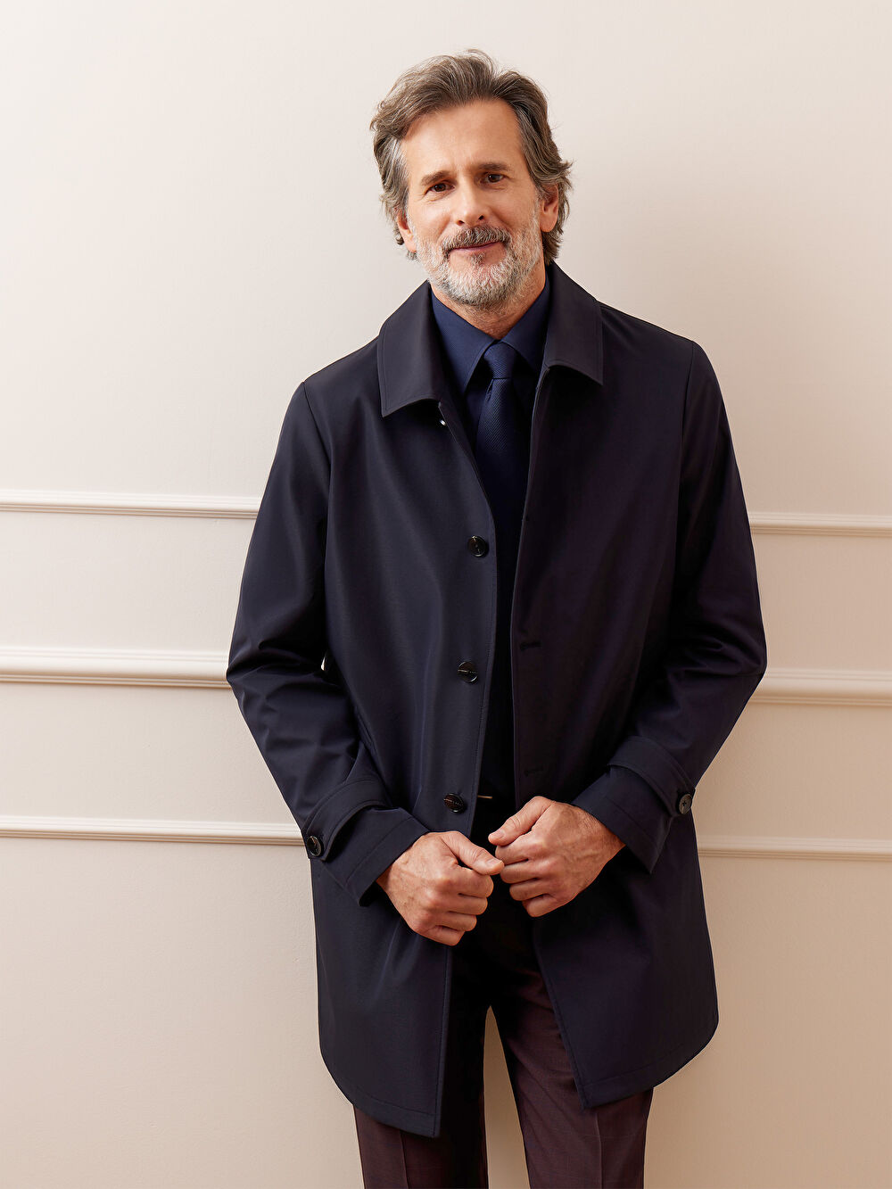 GRANATOWY PŁASZCZ GRANDE - 6