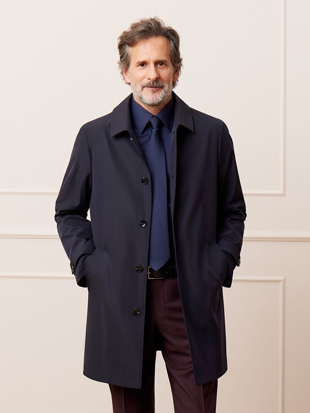 GRANATOWY PŁASZCZ GRANDE