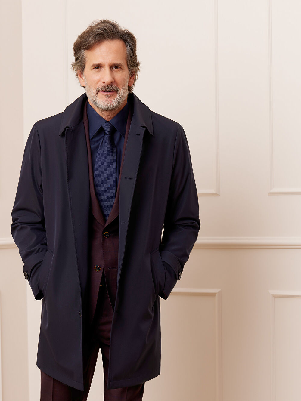 GRANATOWY PŁASZCZ GRANDE - 9