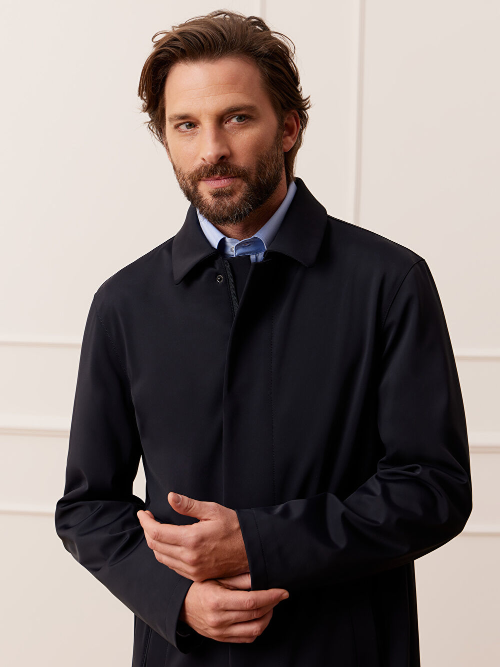 GRANATOWY PŁASZCZ TOMSFORT - 6