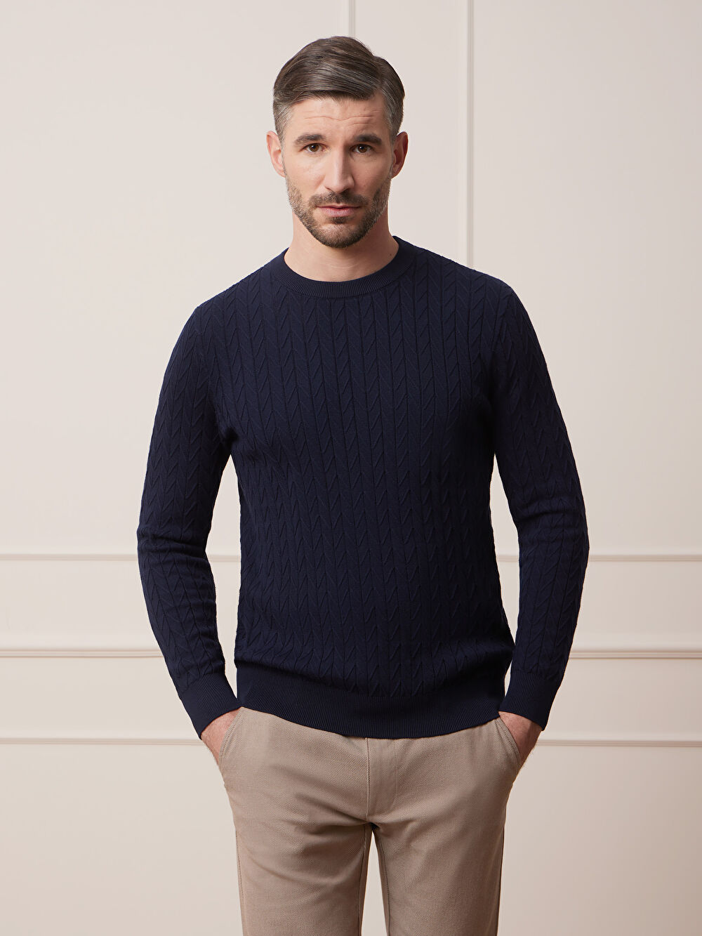 GRANATOWY SWETER SNEEM - 4