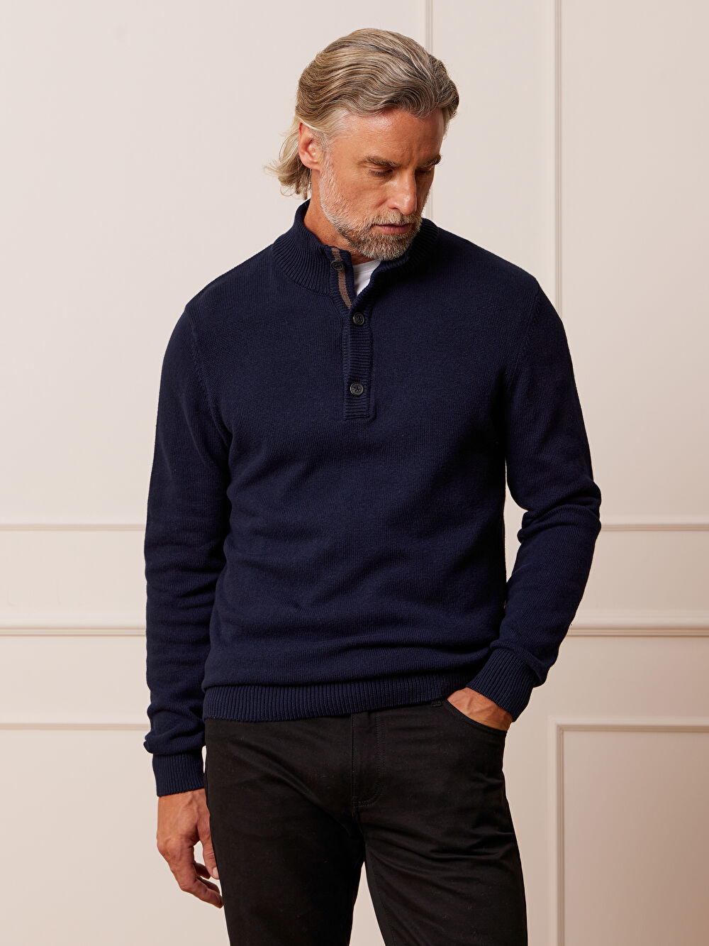 GRANATOWY SWETER ALTON - 4
