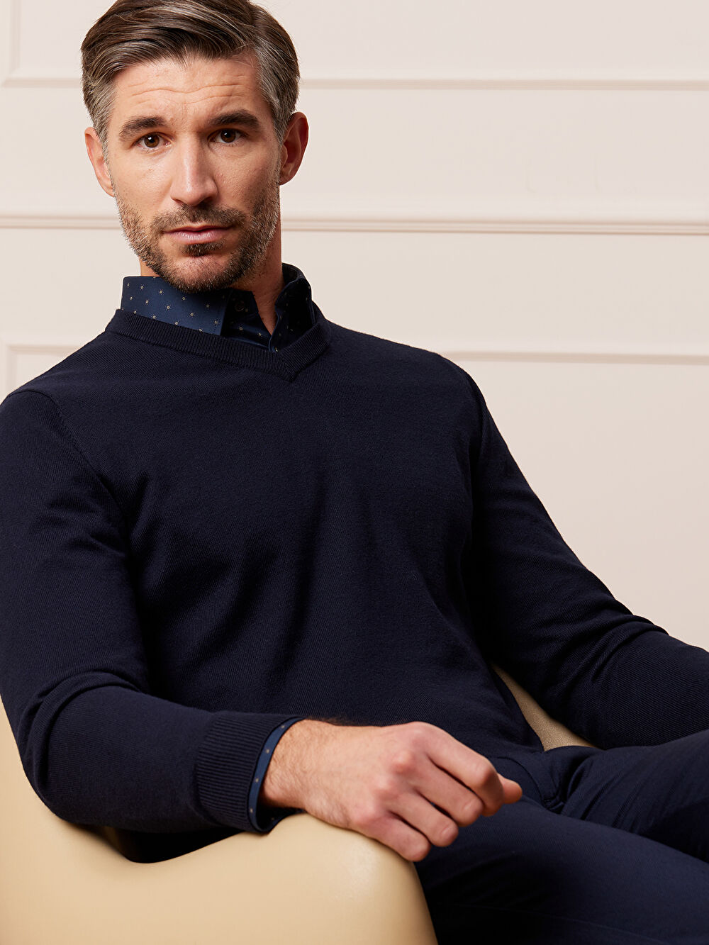 GRANATOWY SWETER PEASTON - 7