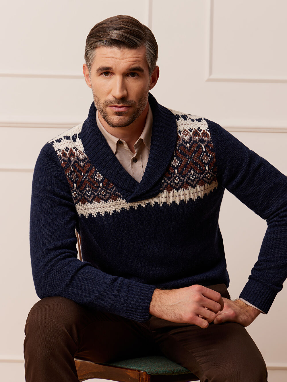 GRANATOWY SWETER CAMDEN - 7