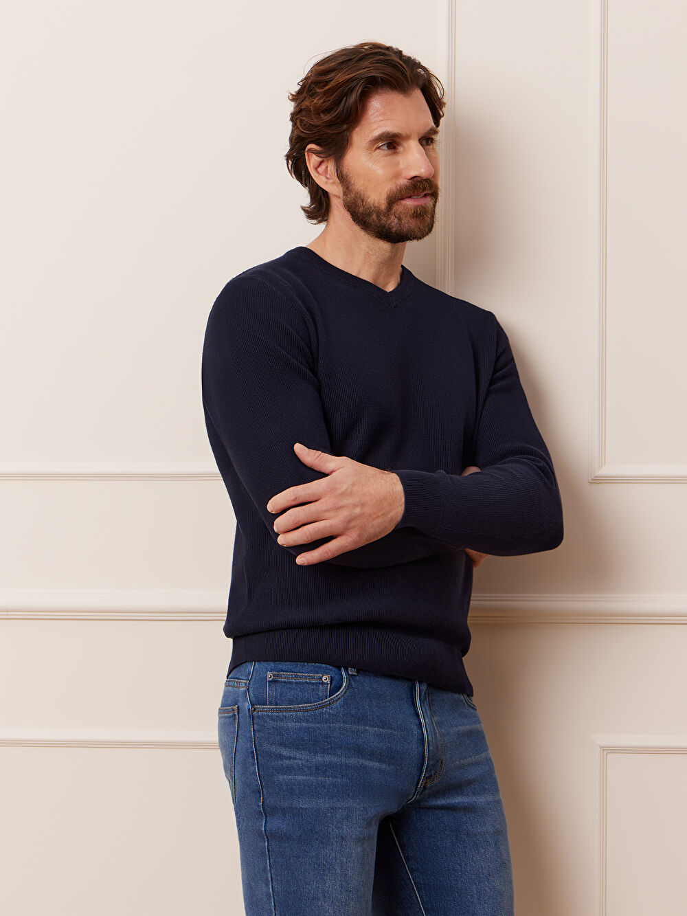 GRANATOWY SWETER BUBLE - 9