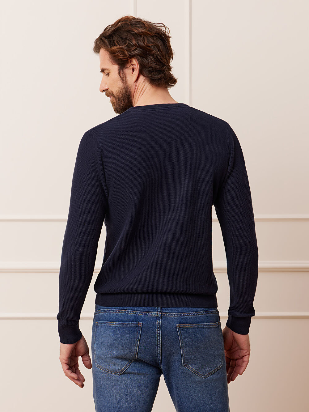 GRANATOWY SWETER BUBLE - 8