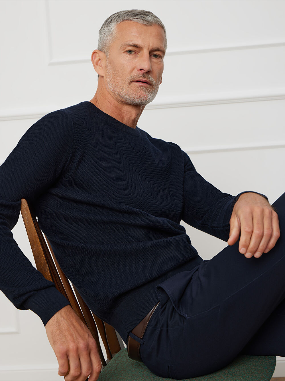 GRANATOWY SWETER MAISON - 6