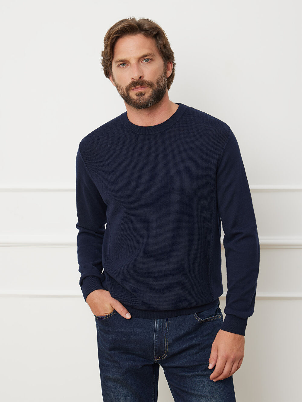 GRANATOWY SWETER WARREN