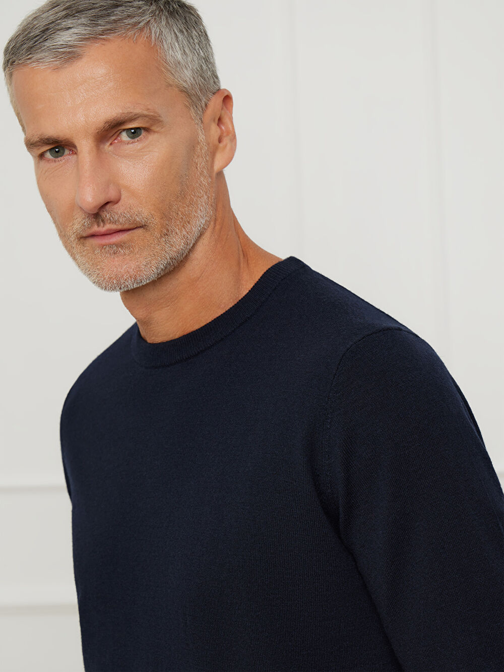 GRANATOWY SWETER LANGLO - 6