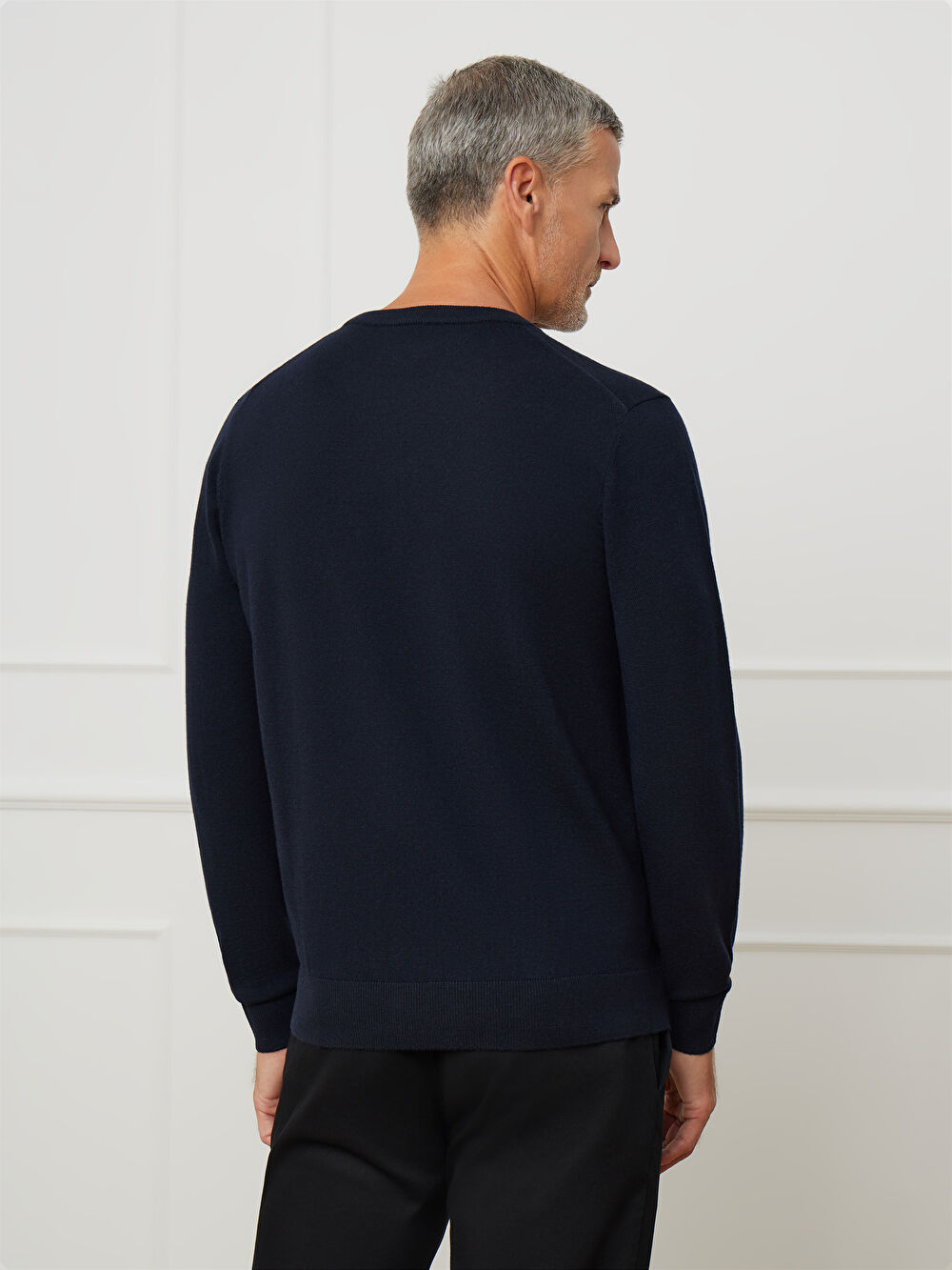 GRANATOWY SWETER LANGLO - 3