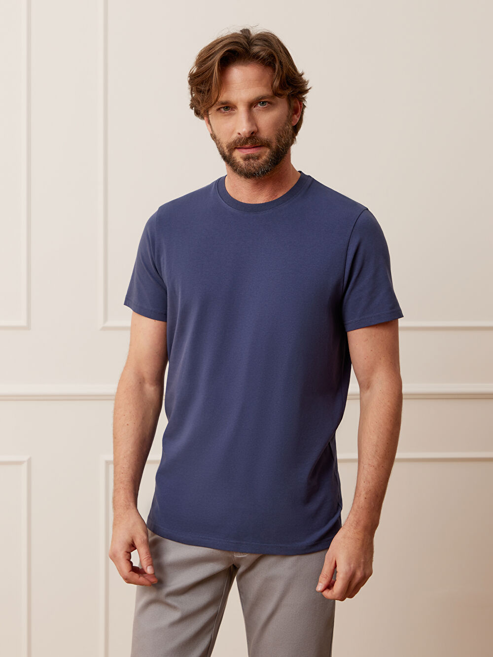 GRANATOWY T-SHIRT BELSAY - 4