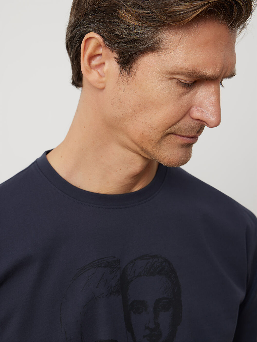 GRANATOWY T-SHIRT OLBIŃSKI - 4