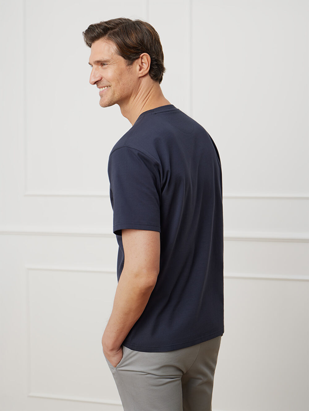 GRANATOWY T-SHIRT OLBIŃSKI - 3