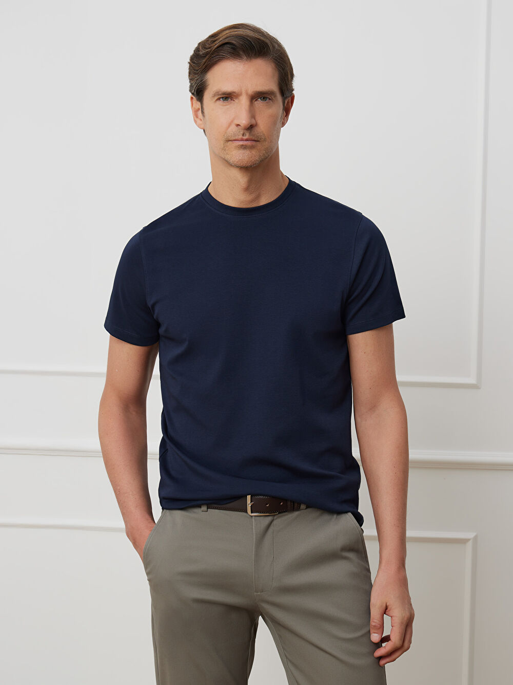 GRANATOWY T-SHIRT BUXLEY