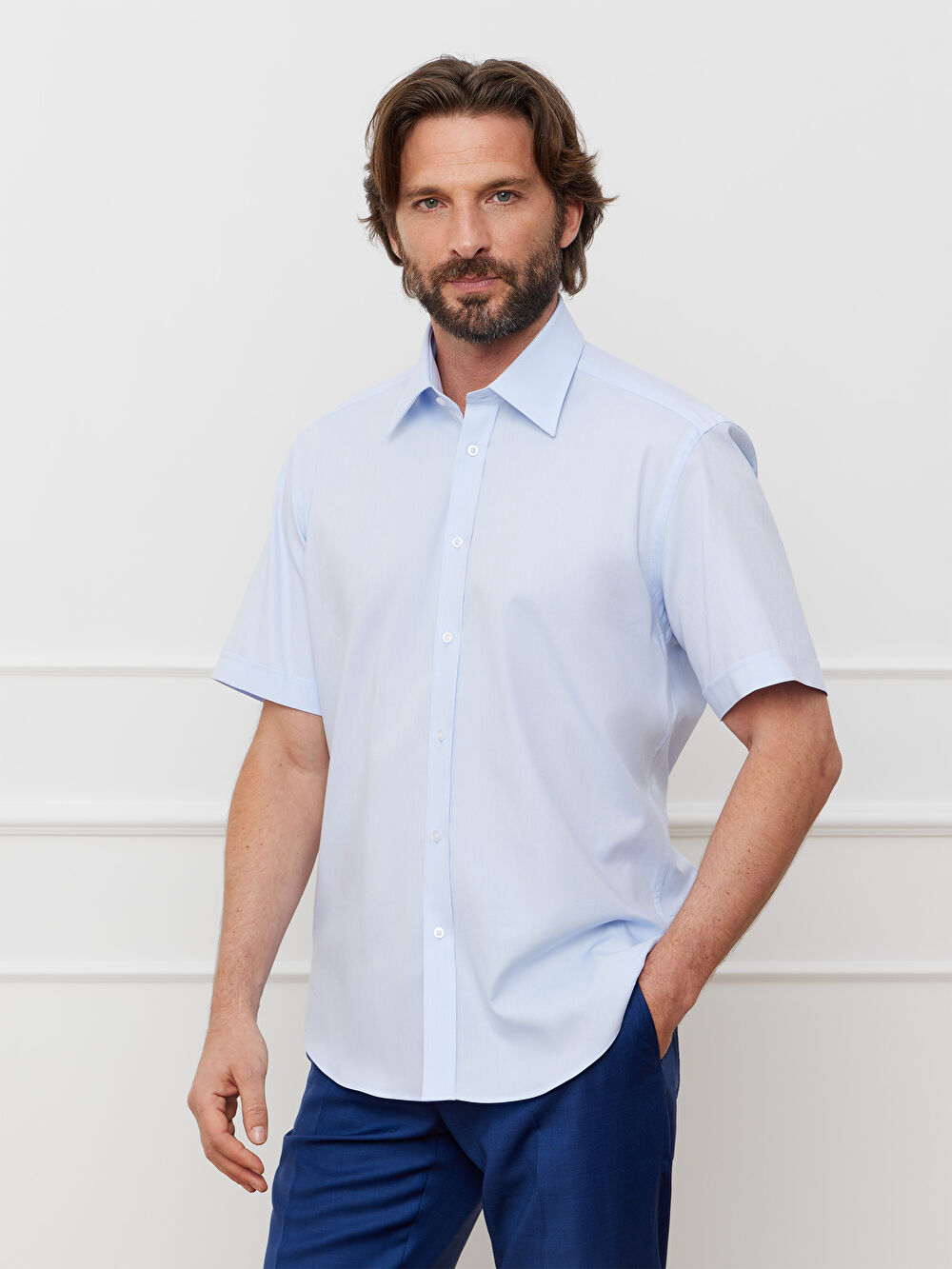 NIEBIESKA KOSZULA LUKKA KRÓTKI RĘKAW