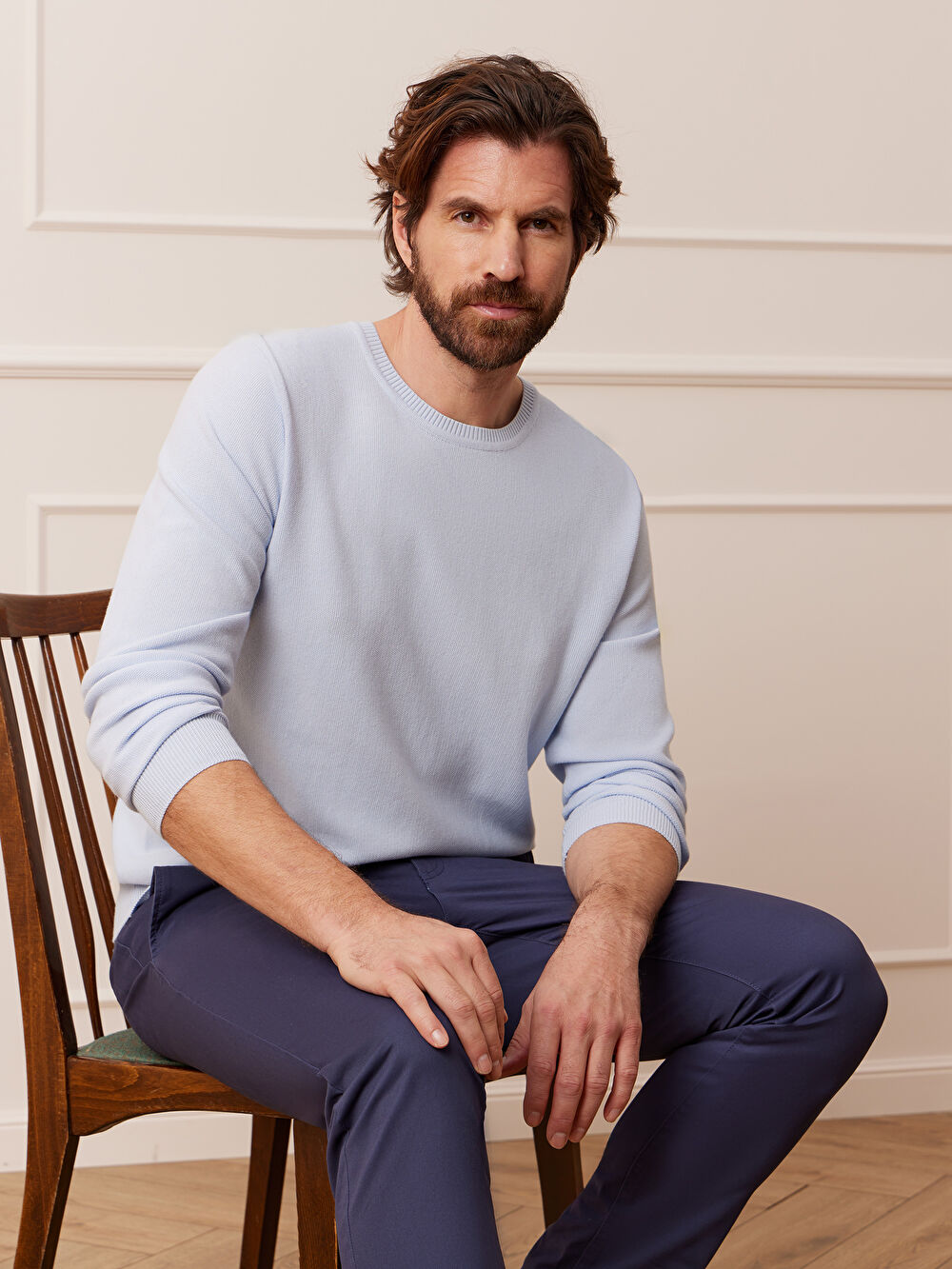 NIEBIESKI SWETER DONEGAL - 8