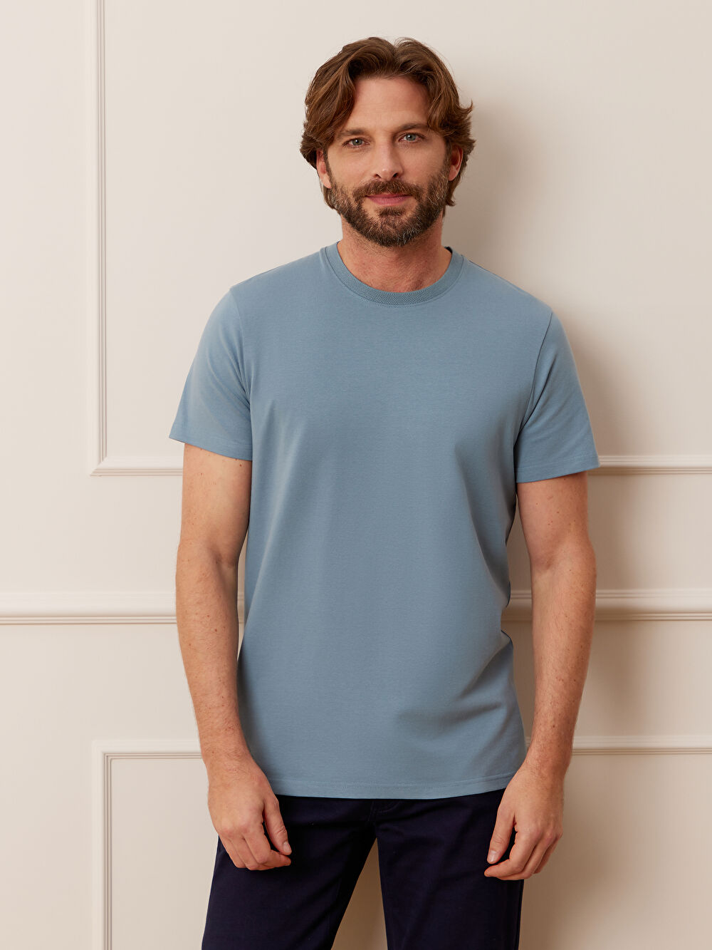 NIEBIESKI T-SHIRT BELSAY