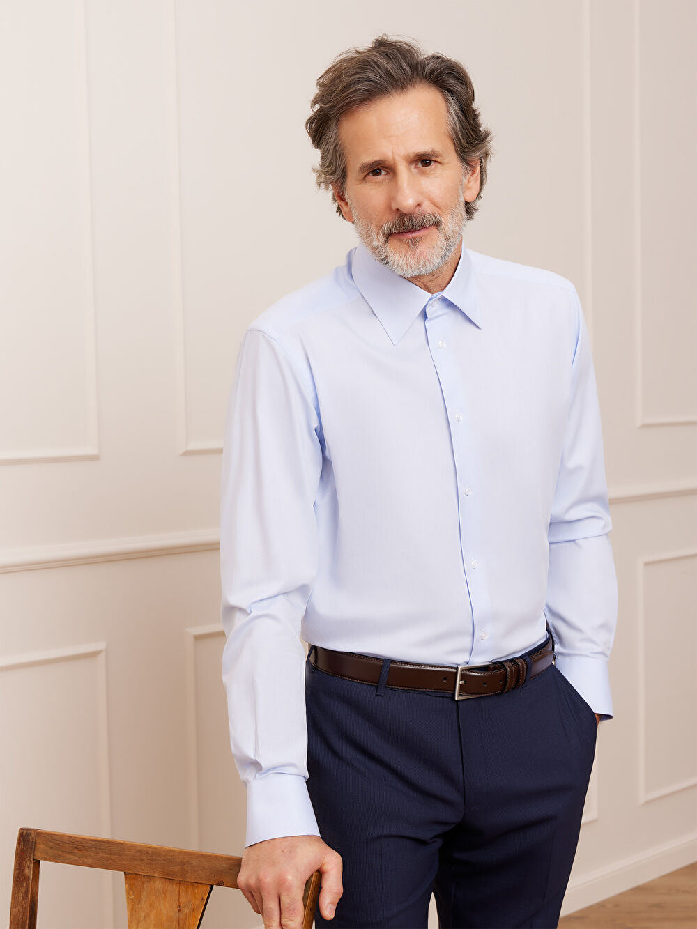 NIEBIESKA KOSZULA HAGA DŁUGI RĘKAW - 5