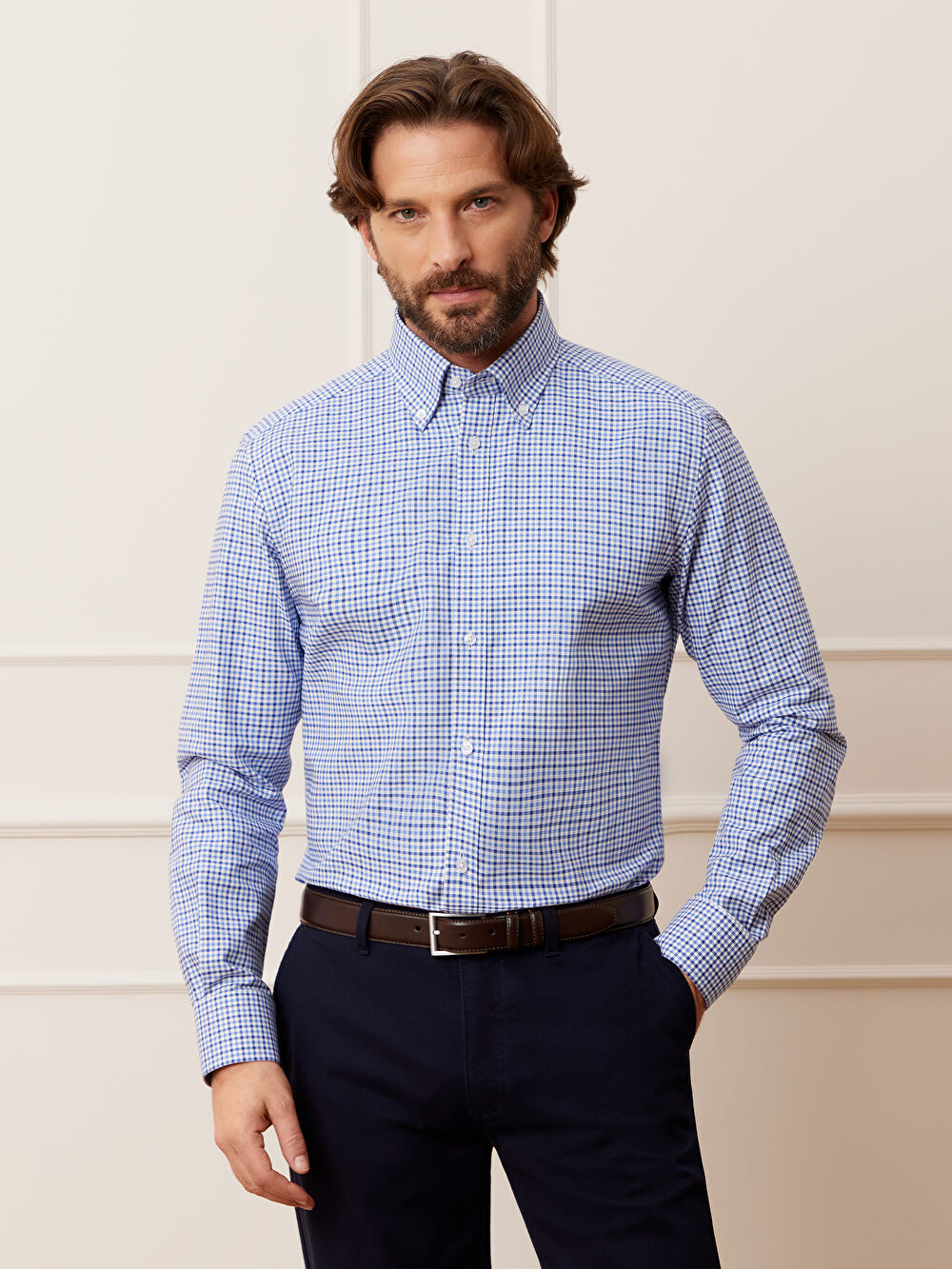 NIEBIESKA KOSZULA MALMO DŁUGI RĘKAW