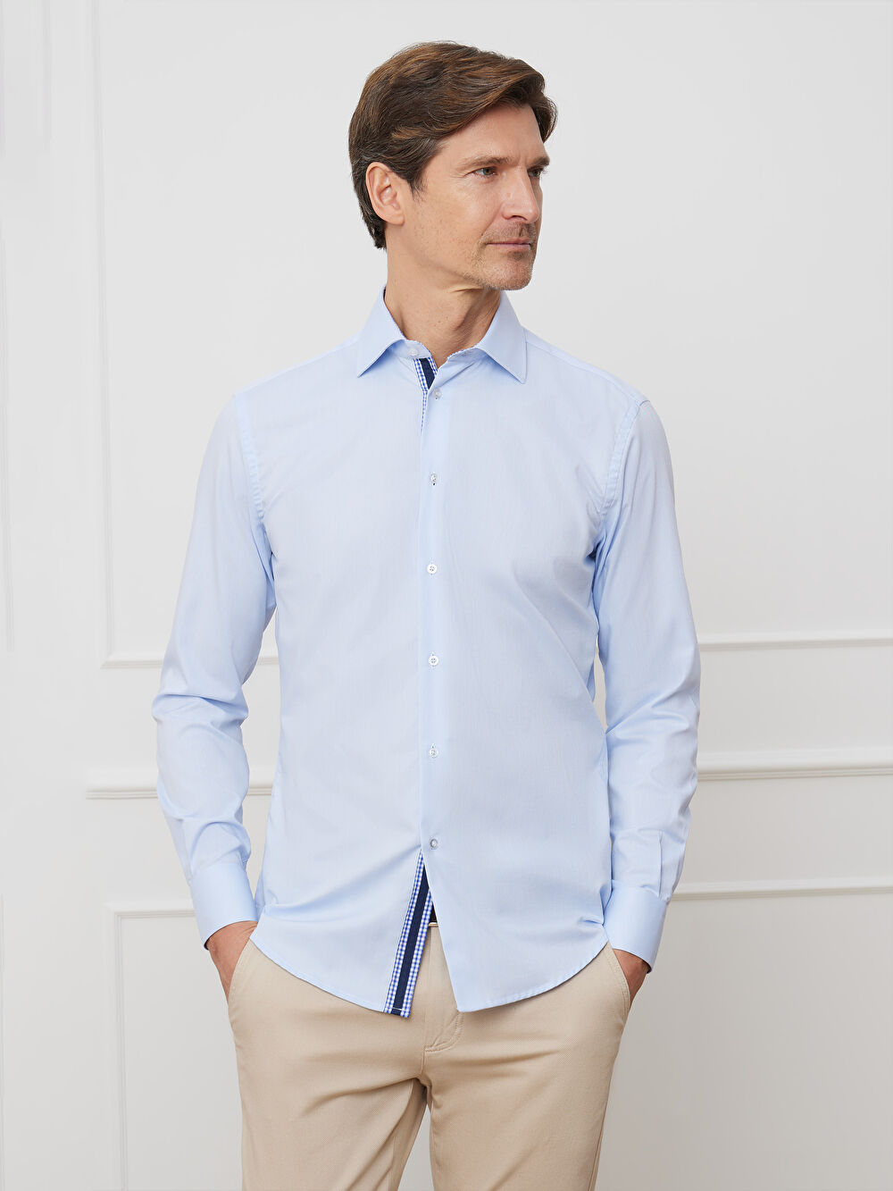 NIEBIESKA KOSZULA ROMA DŁUGI RĘKAW - 4