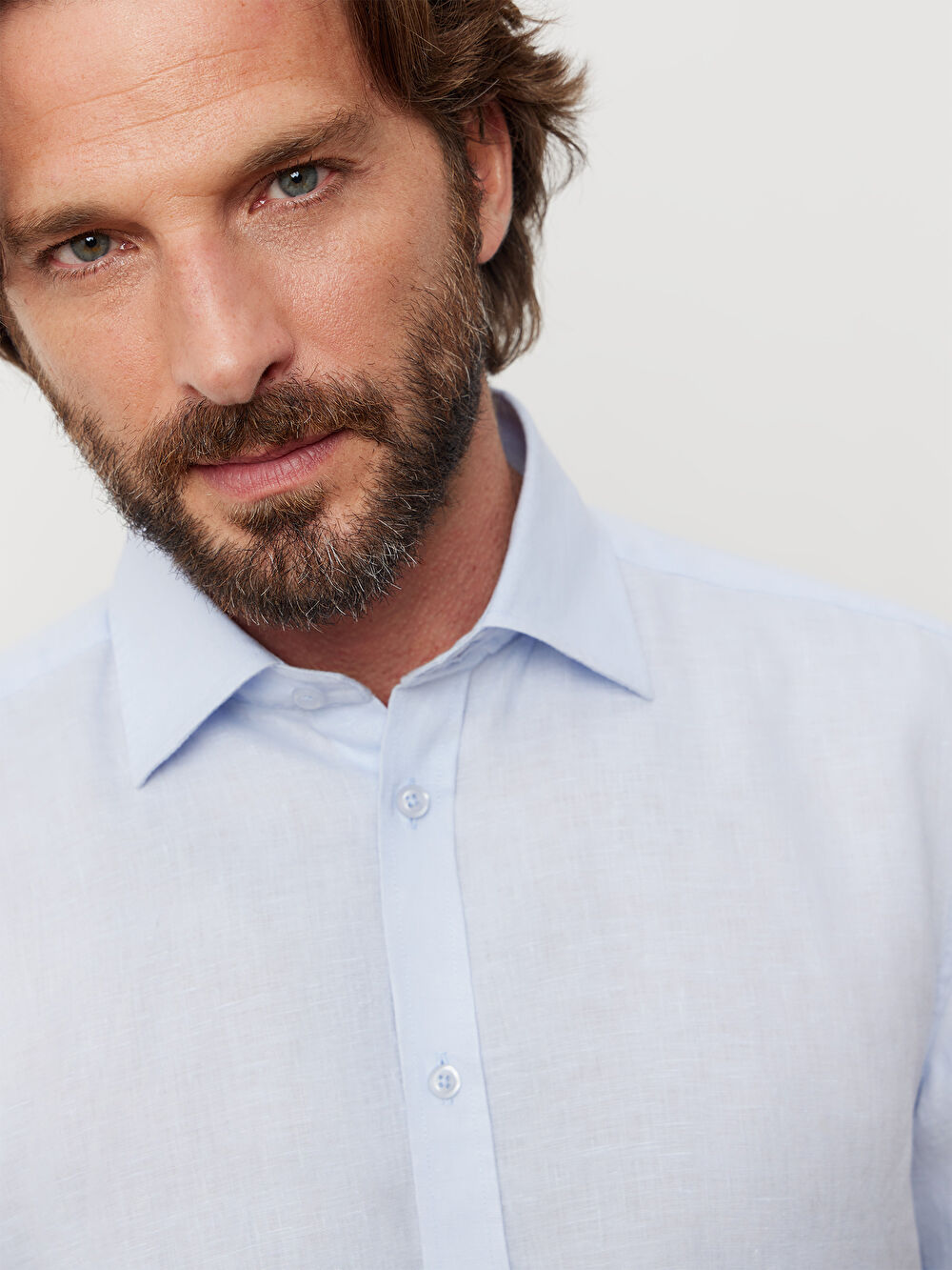 NIEBIESKA KOSZULA CAPRI KRÓTKI RĘKAW - 3