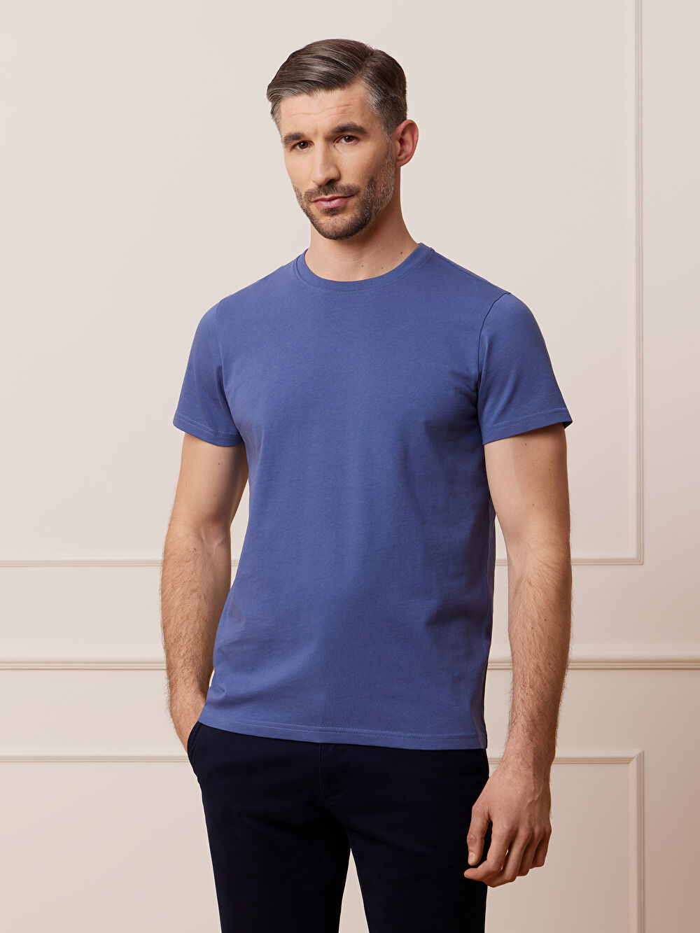 NIEBIESKI T-SHIRT LUCTON - 4