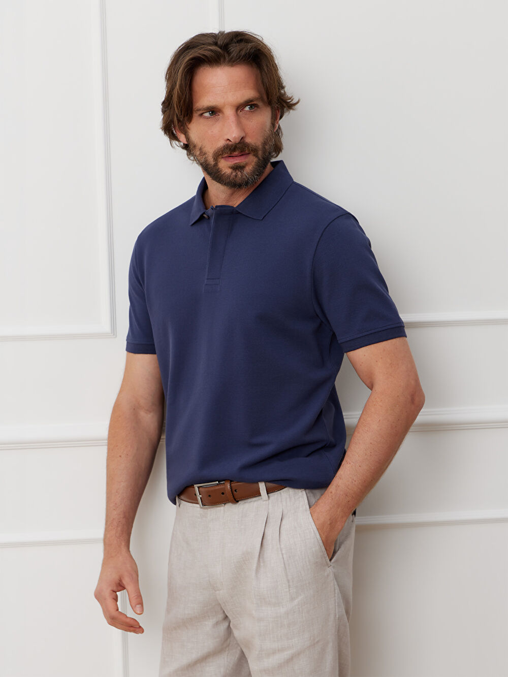 NIEBIESKIE KLASYCZNE POLO FISHLAM - 4