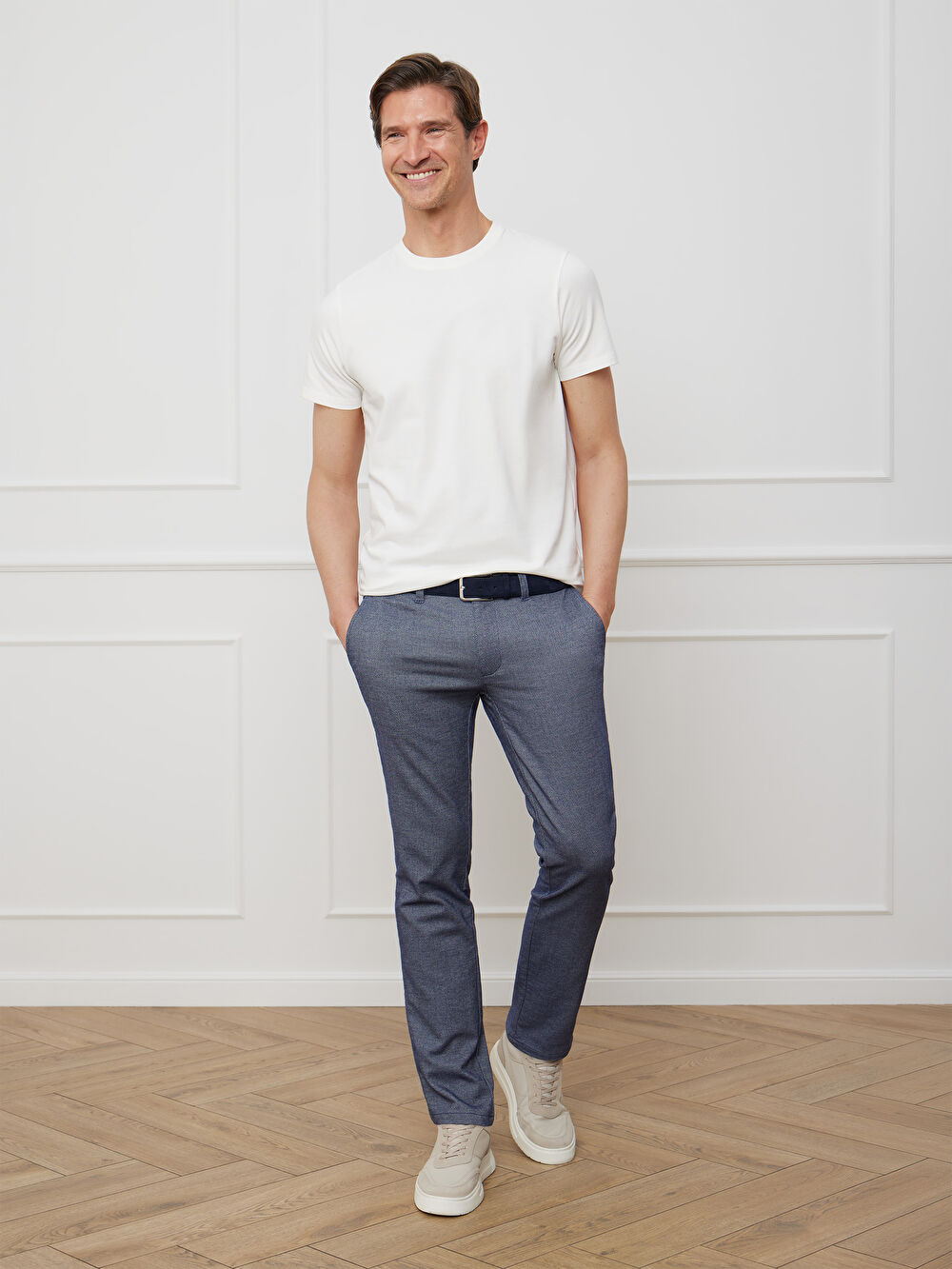 NIEBIESKIE SPODNIE BENACRE - 4