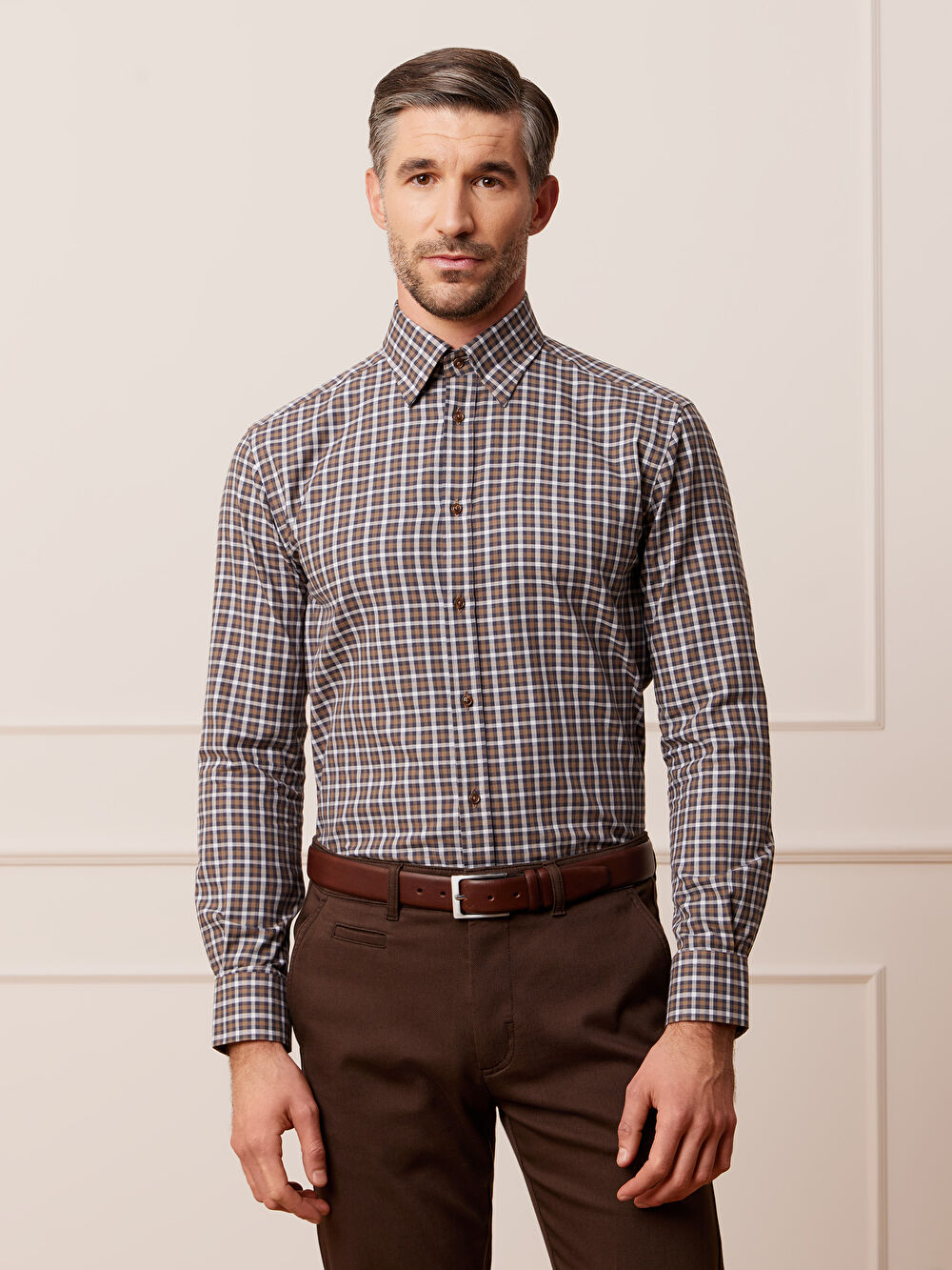 BRĄZOWA KOSZULA CAPRI DŁUGI RĘKAW - 4