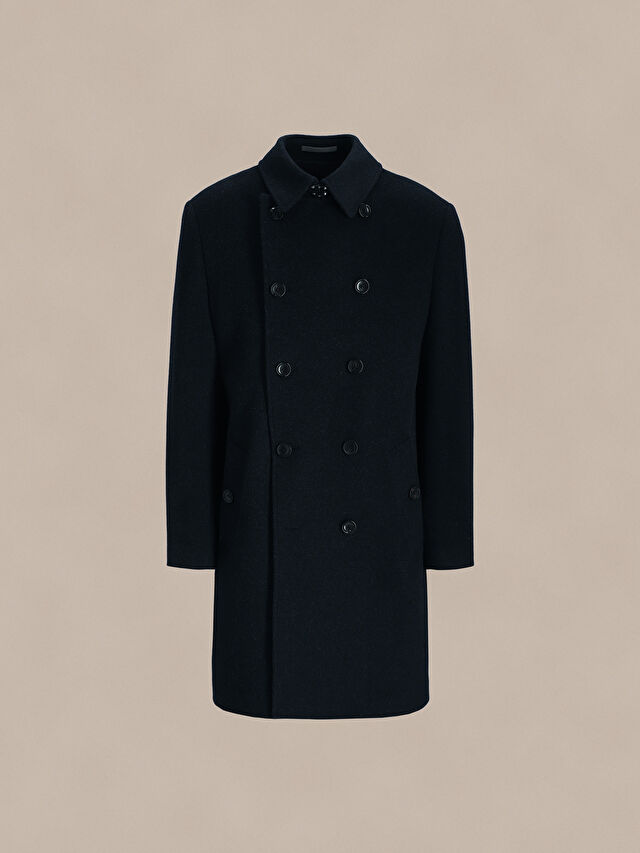 DWURZĘDOWY WEŁNIANY PŁASZCZ Z DODATKIEM KASZMIRU