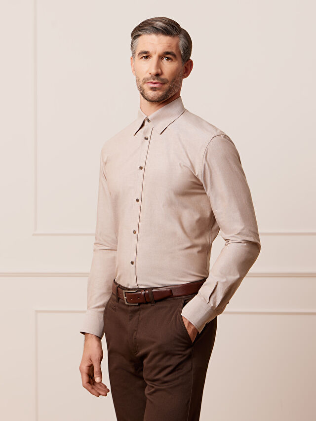 BEŻOWA KOSZULA CAPRI DŁUGI RĘKAW