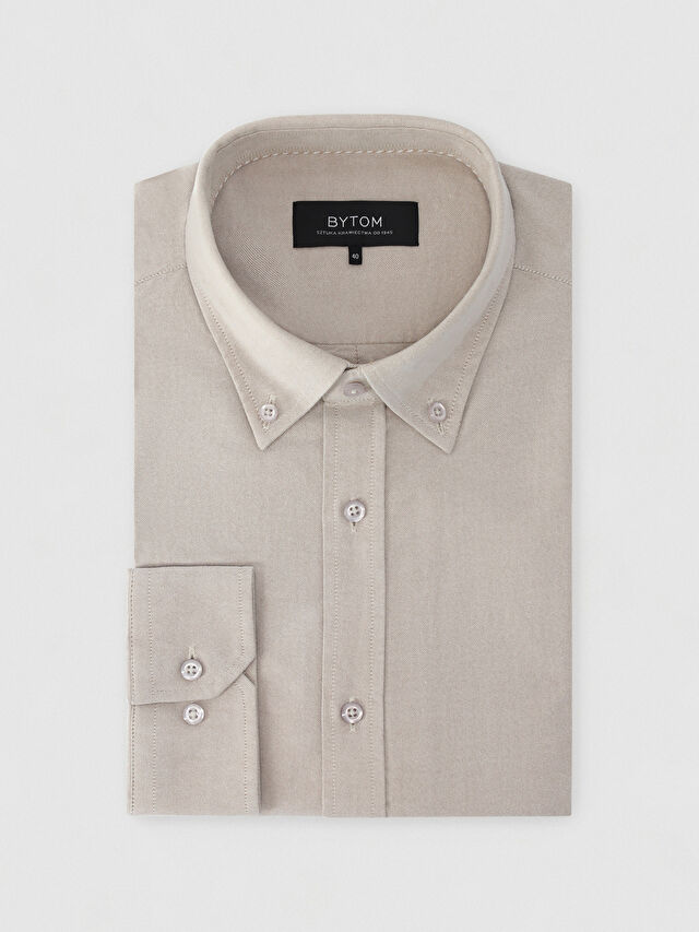 BEŻOWA KOSZULA MALMO DŁUGI RĘKAW