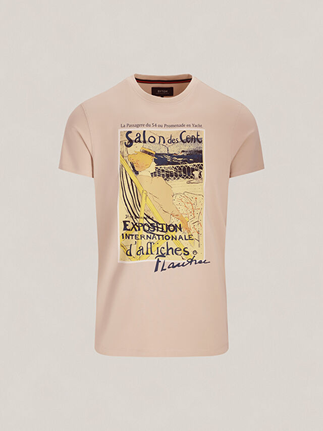 BEŻOWY T-SHIRT LAUTREC