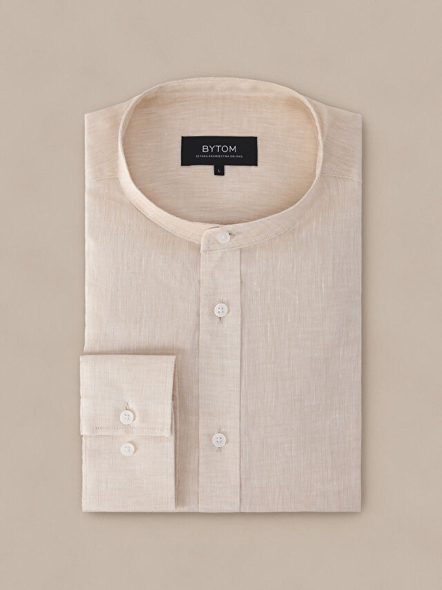 BEŻOWA KOSZULA DŁUGI RĘKAW